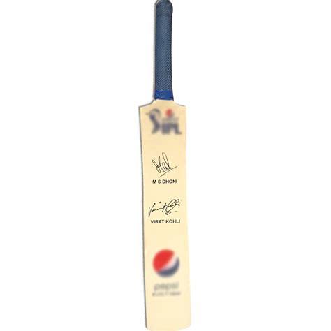 Miniature Dhoni & Kohli Autograph Cricket Bat - Guys World