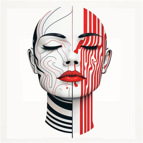 Split Face Black White Stock Illustrations – 255 Split Face Black White ...