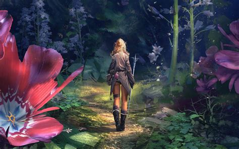 Download Female Elf Fantasy Art Wallpaper | Wallpapers.com