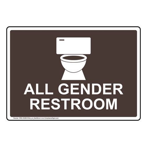 Dark Brown Restroom Sign With Gender Neutral Symbol RRE-25344-White_on ...