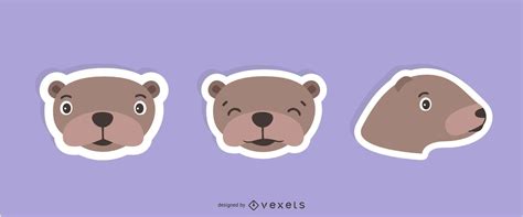 Otter Sticker Set Vector Download