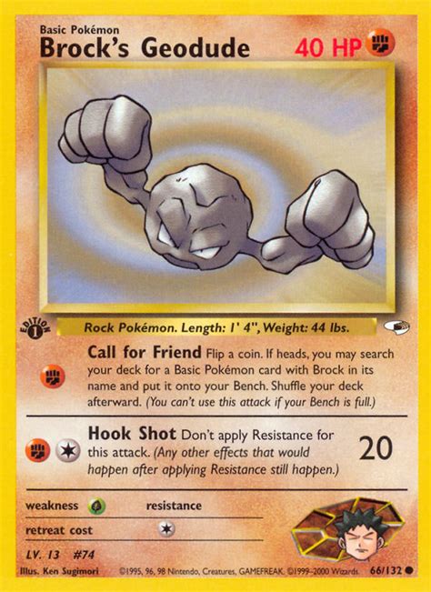 Brock's Geodude 66 (Gym Heroes 2000) Pokemon Card