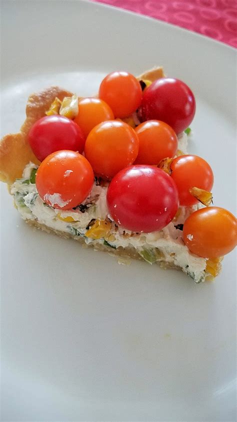 Tomato Pie Recipe with Fresh Cheeses and Uncooked Cherry Tomatoes - Pechluck's Food Adventures