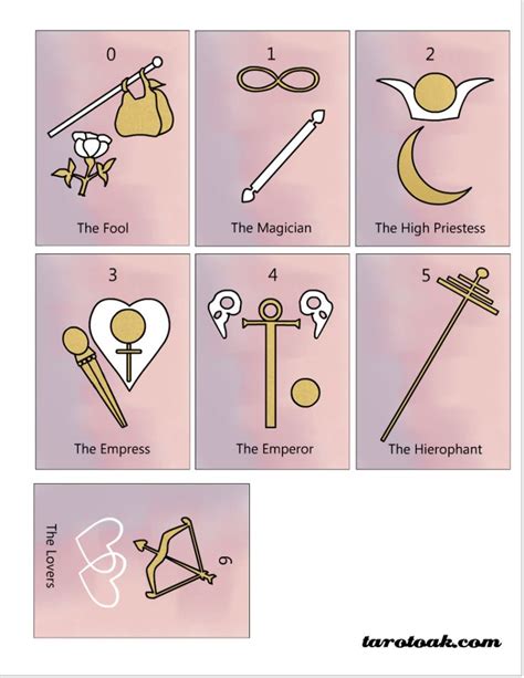 Free Printable Cute and Simple Tarot Deck {78 Cards} | Tarot Oak | Diy ...