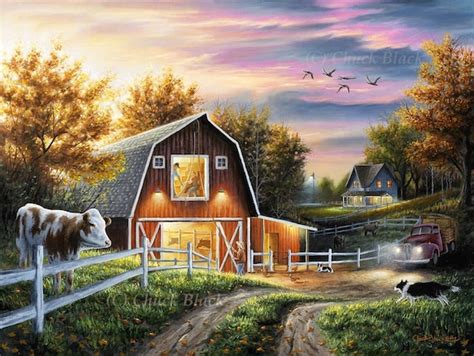 Country Farm Limited Edition Art Print the Good - Etsy