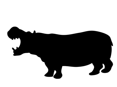 Hippo In Silhouette Free Stock Photo HD - Public Domain Pictures | Animal stencil, Animal ...