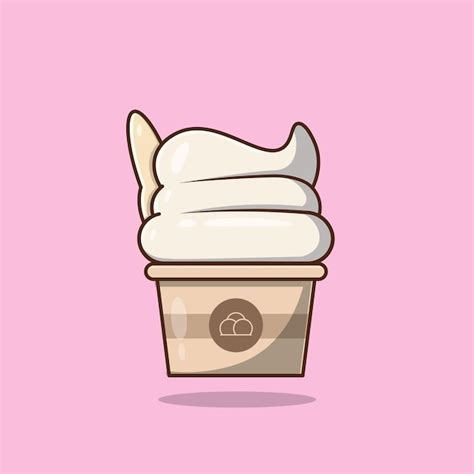 Premium Vector | Ice cream cup cartoon icon illustration