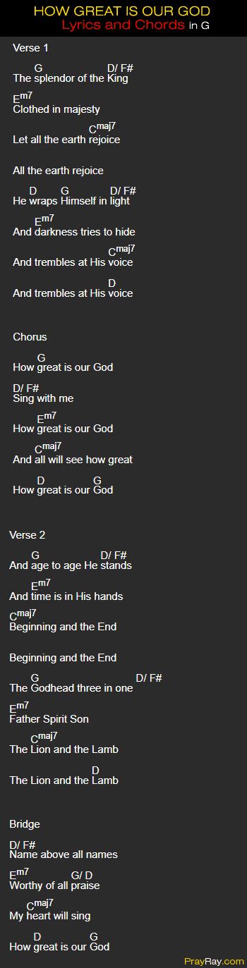 HOW GREAT IS OUR GOD- CHRIS TOMLIN SONG. Lyrics and Chords