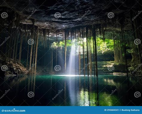 Ai Generated Illustration Wildlife Concept of Cenote Samula Sinkhole in Valladolid Mexico Stock ...