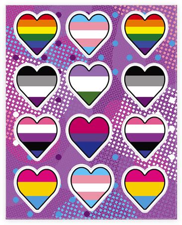 Download Transparent Sexuality Pride Flag Sticker/decal Sheet - All Sexualities Flags - PNGkit
