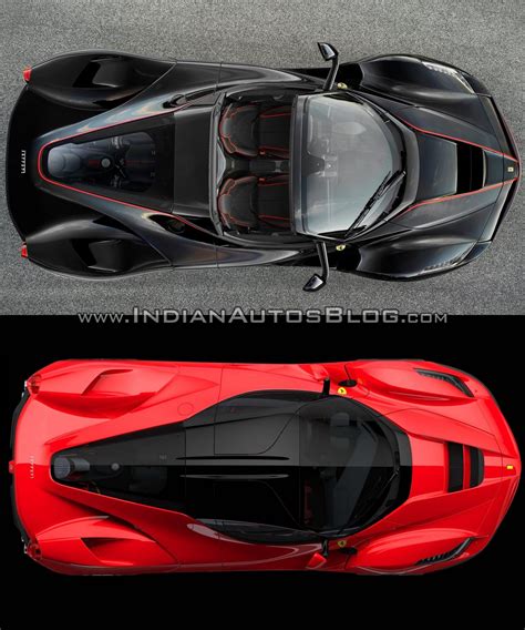 Ferrari LaFerrari Aperta (Spider) vs. Ferrari LaFerrari coupe top view