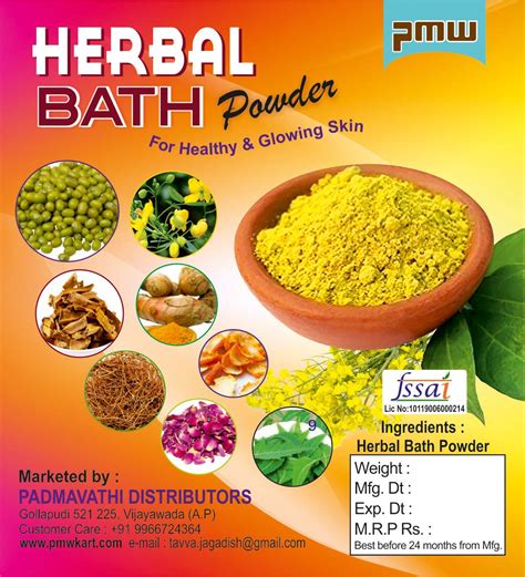 Buy Pmw - Herbal Bath Powder - For Glowing Skin & Tan Removal - Mixture Of 18 Herbs - 500 Grams ...