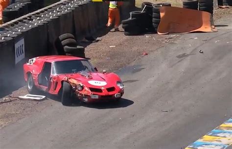 Watch a $30M Ferrari 250 GT Crash During Le Mans Classic Race