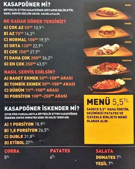 Kasap Döner İki Satır Steakhouse Menü - Zomato Türkiye