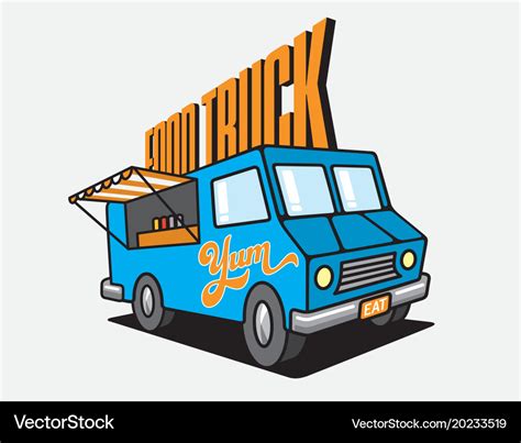 Food truck cartoon Royalty Free Vector Image - VectorStock