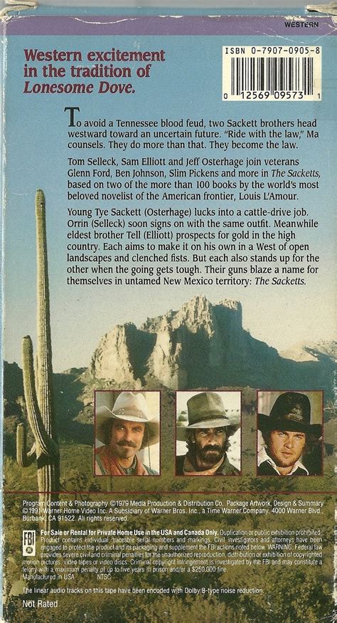 The Sacketts VHS Sam Elliott Tom Selleck 2 Tape Set - VHS Tapes