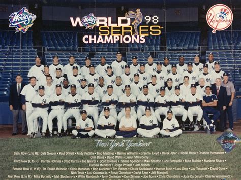 1998 New York Yankees 8" x 10" Team Photo | Yankees, Yankees team, Team poses