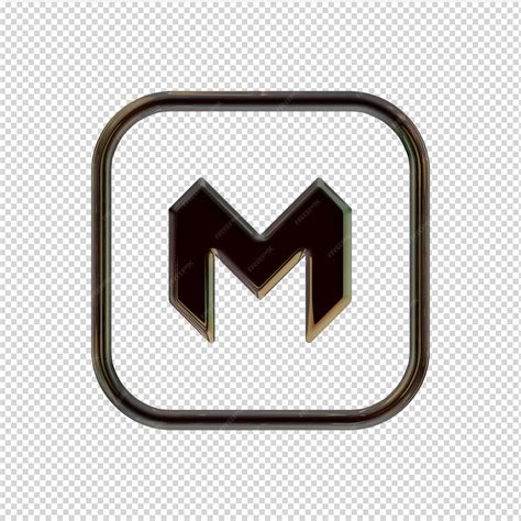 Premium PSD | 3d render monzo icon glossy black