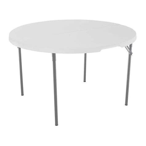 Lifetime 48-Inch Round White Granite Light Commercial Fold-In-Half Table | The Home Depot Canada