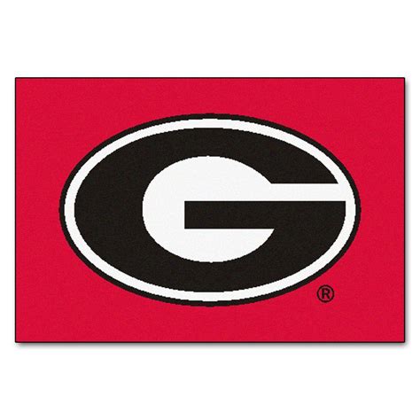 FANMATS NCAA University of Georgia G Logo Red 2 ft. x 3 ft. Area Rug-4991 - The Home Depot