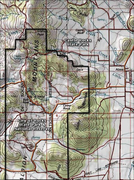 City of Rocks Topo Map - City of Rocks National Reserve • mappery