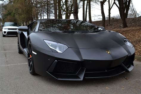 Lamborghini Aventador Wrapped in Satin Black - Reforma UK