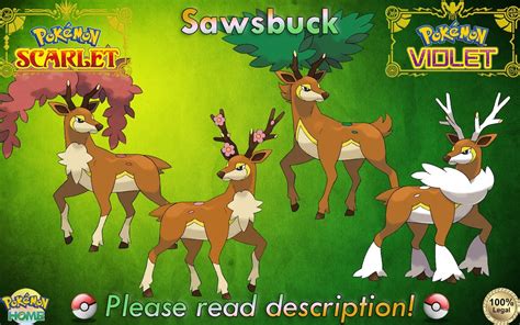 Shiny/non-shiny Sawsbuck Forms 6IV Pokémon Scarlet/violet - Etsy