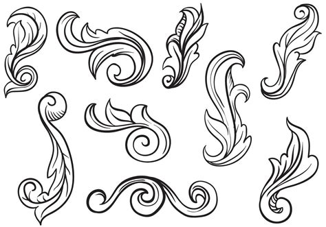 Free Scrollwork Vectors | Leather tooling patterns, Vector art design ...