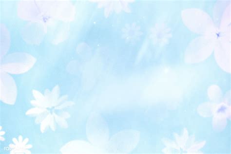 Flower Patterned Light Blue Background | Free Image