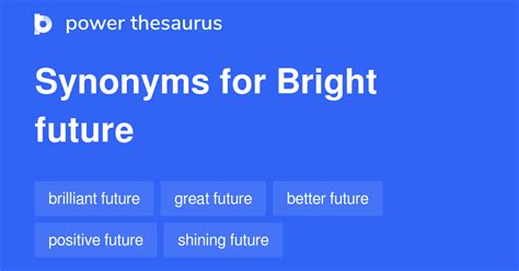 60 Noun Synonyms for Bright Future