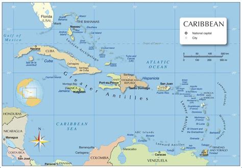 Detailed Political Map Of Caribbean Caribbean Detailed Political Map ...