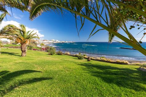 Torviscas Beach Playa De Torviscas, Near El Duque Castle, Tenerife, Spain Stock Photo - Image of ...