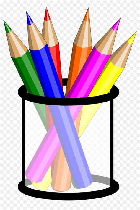 Pencils In A Cup Clipart - Colored Pencils Clipart Png #157006 | Pencil ...