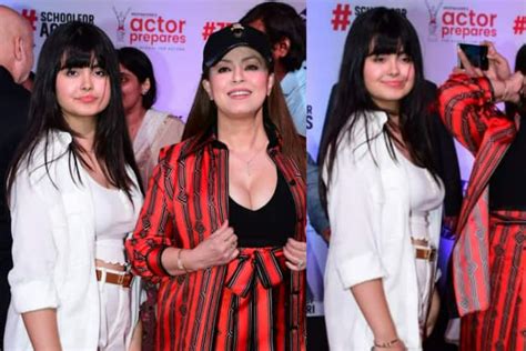 Mahima Chaudhary poses with her cute teenage daughter at Uunchai screening