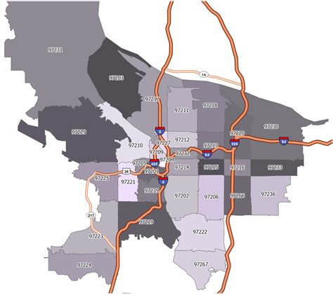 Portland Zip Code Map - GIS Geography