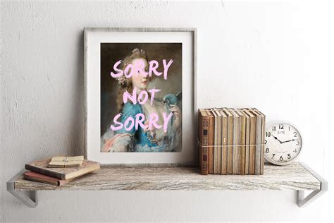 SORRY NOT SORRY Quote Print Art Print Pop Artfunny Art - Etsy