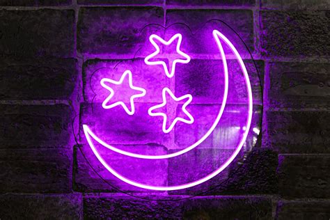 Purple Neon Sign, Purple Moon Neon Sign, LED Moon Sign, Blue Moon Neon Sign, Purple Neon Light ...