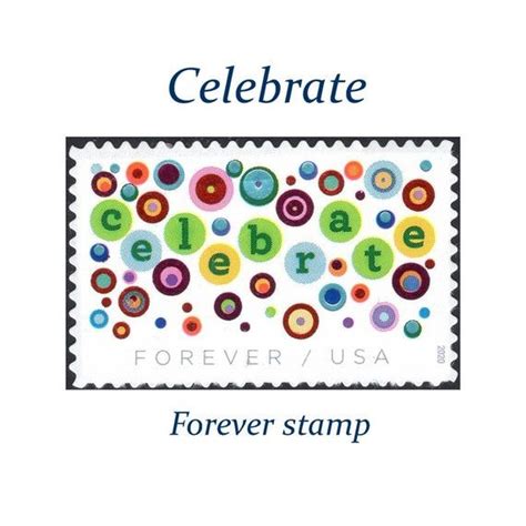 Set of 10 Let's Celebrate Forever stamps / 55c | Etsy in 2021 | Forever ...