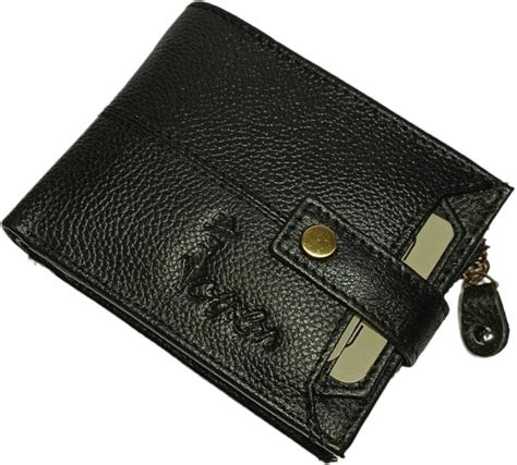 aflah Men Black Genuine Leather Wallet Dark Black - Price in India ...