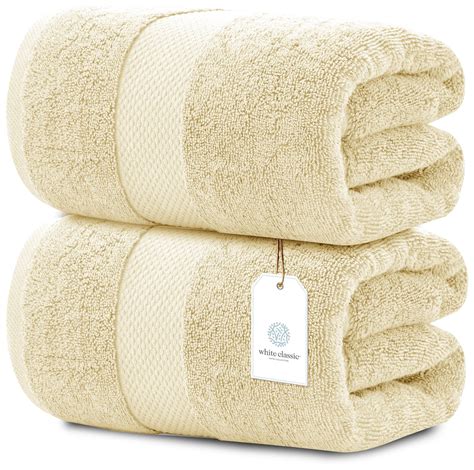 Luxury Bath Sheet Towels Extra Large | 35x70 Inch | 2 Pack, Beige ...