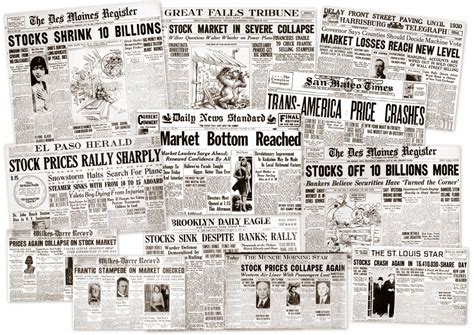 The Great Depression: Newspaper headlines from the 1929 stock market ...