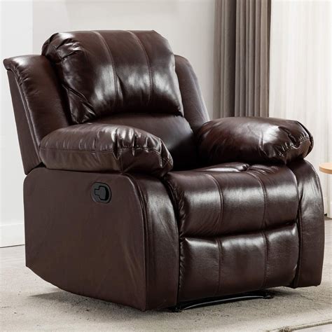 Home Air Leather Recliner Chair Overstuffed Heavy Duty Recliner - Faux ...