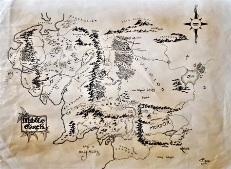 Middle Earth Map — Art by Ashley Bridges