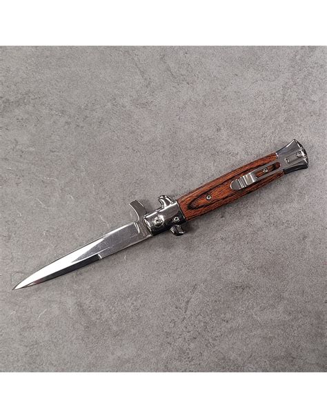 WOODEN HANDLE STILETTO KNIFE - Smith Army Surplus