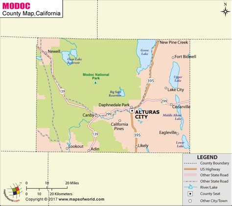 Modoc County Map, Map of Modoc County, California