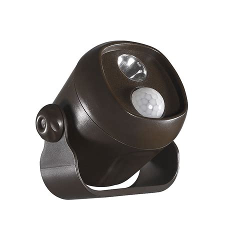 Battery Operated Motion Activated LED Mini Spotlight weather proof Bronze