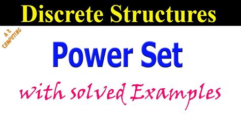 What is a Power Set? | Solved Examples - YouTube