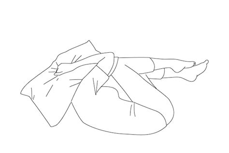 Premium Vector | Drawing of frightened depressed woman lying alone on bed in fetal position ...