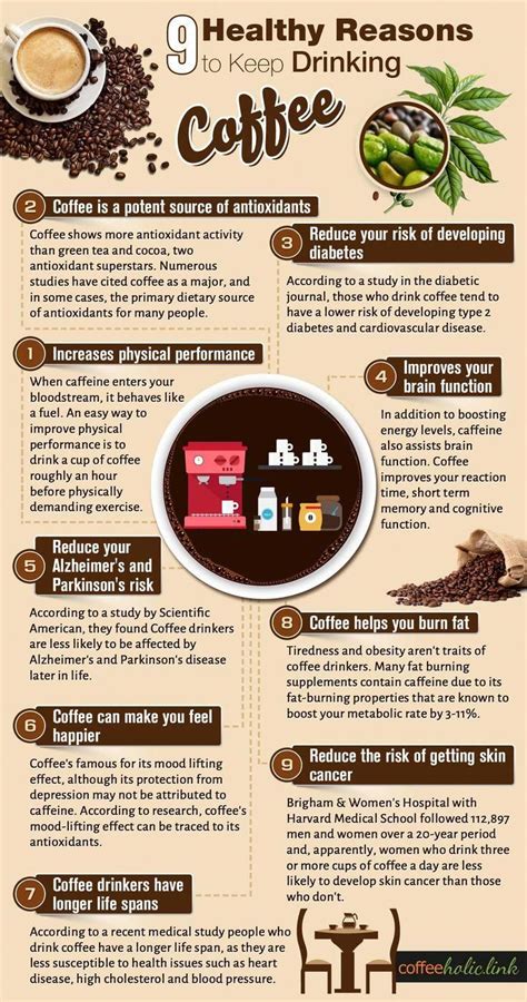 9 Healthy Reasons To Keep Drinking Coffee | Coffee health, Coffee infographic, Coffee benefits