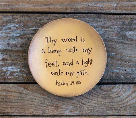 Thy Word is a Lamp Unto My Feet Plate | Painted Primitive Wood Plate with Quote | Christian Gift ...